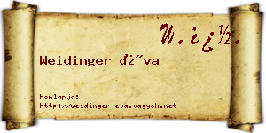 Weidinger Éva névjegykártya